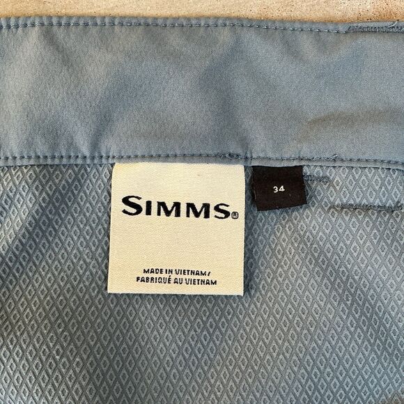 Simms Men's Skiff Shorts Size 34 Fishing Performance UPF 50+ Nylon Storm Grey - Picture 7 of 13